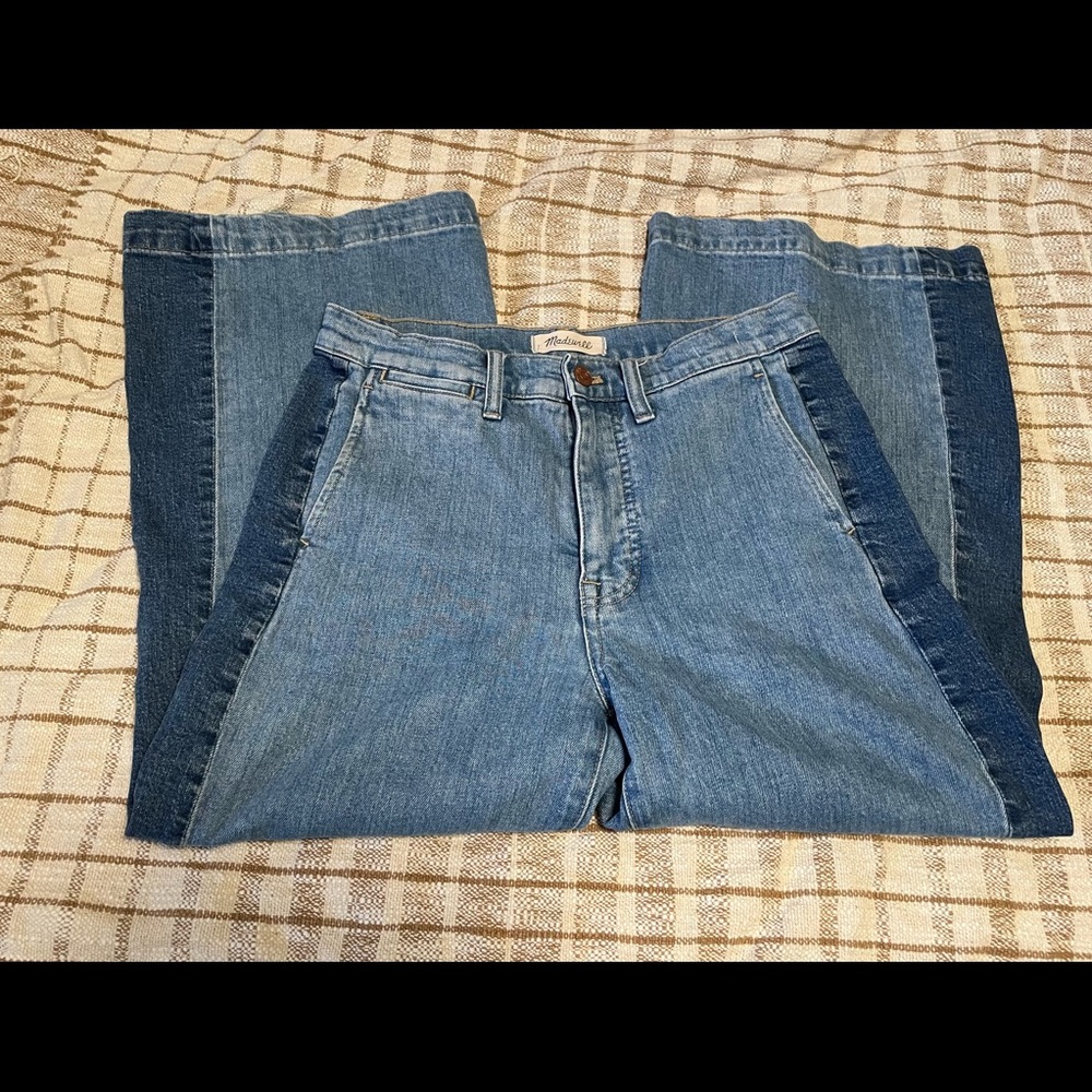 Madewell two-toned wide leg jean